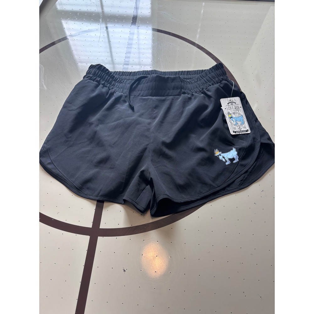 GOAT USA Womens Athletic Shorts Black Medium NWT Running Gym Training Logo